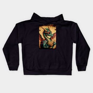 Dragon With Valentine Kids Hoodie